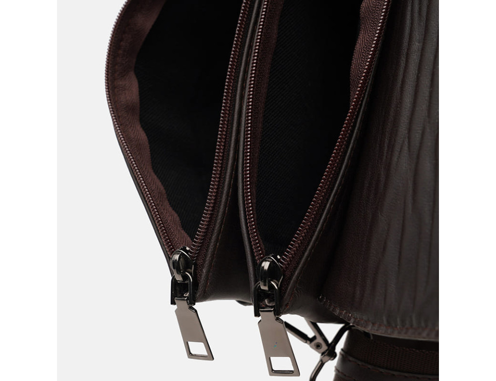 Чоловіча шкіряна сумка‑барсетка з клапаном Ricco Grande T1tr0021br-brown - Фотографія № 5