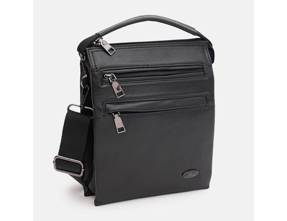 Чоловіча шкіряна барсетка Ricco Grande T1TR0025-Black - Фотографія № 2