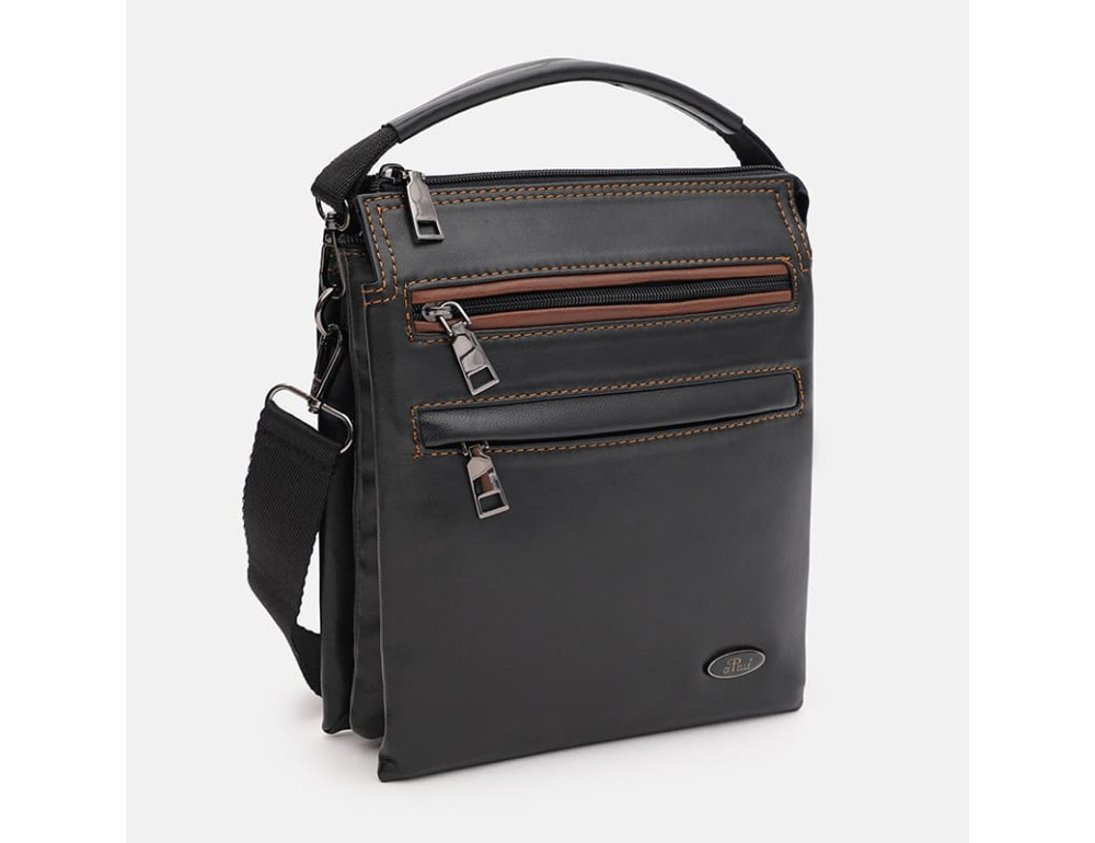 Мужская кожаная сумка через плече Ricco Grande T1tr0025blp-black - Фото № 2