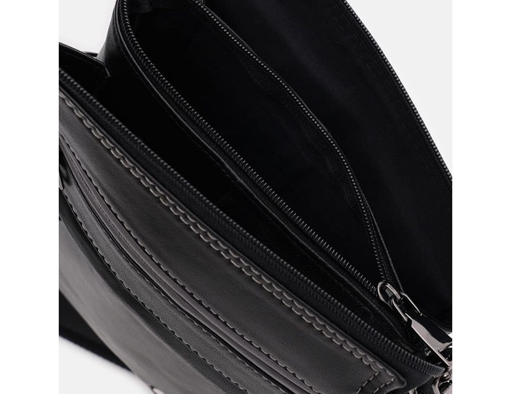 Чоловіча шкіряна барсетка через плече Ricco Grande T1tr0025gr-black - Фотографія № 5