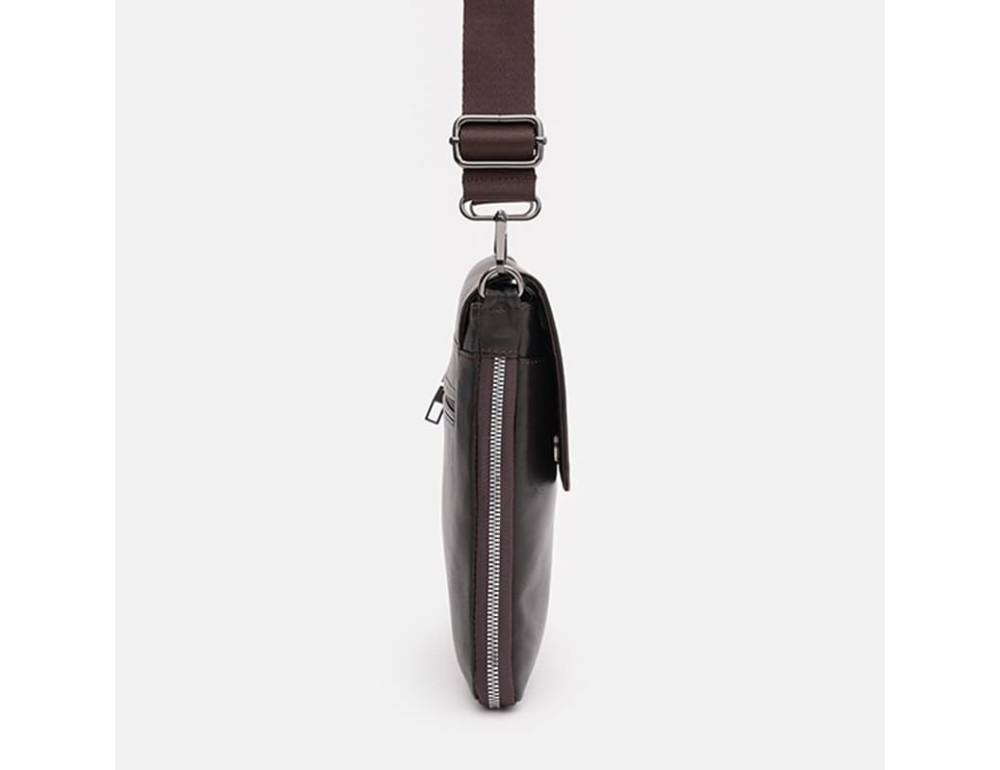 Чоловіча вертикальна шкіряна сумка Ricco Grande T1tr0028br-brown - Фотографія № 4