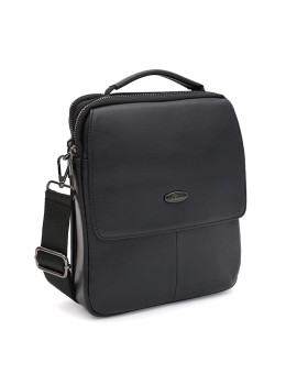 Чоловіча шкіряна барсетка через плече Ricco Grande T1tr0044bl-black