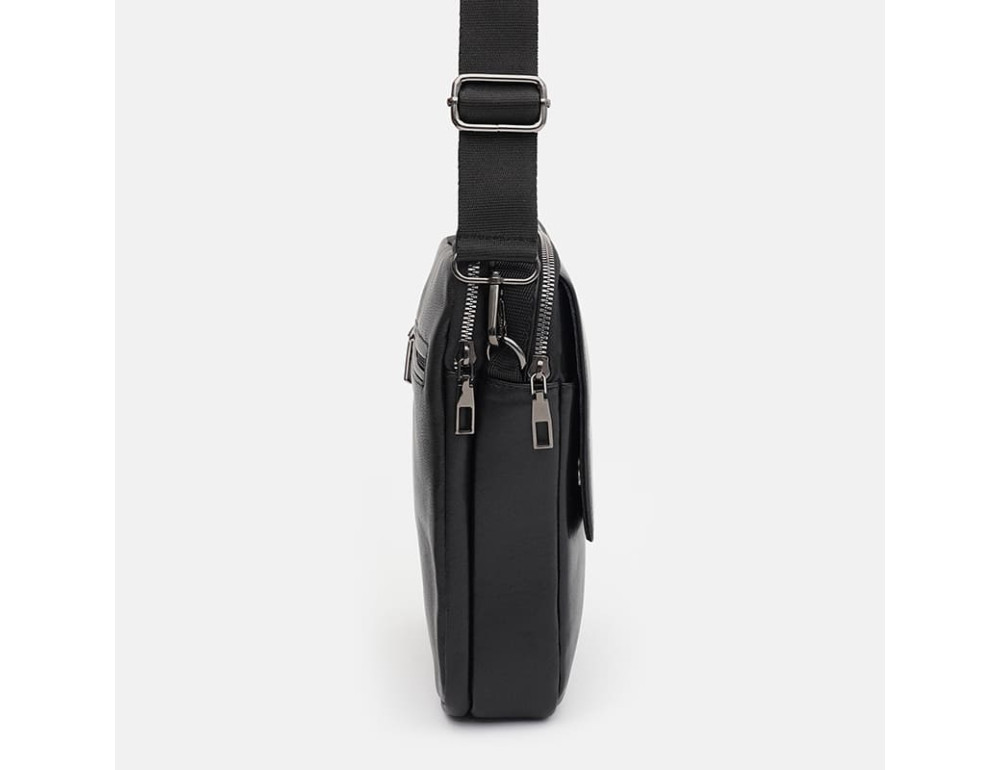 Чоловіча шкіряна барсетка через плече Ricco Grande T1tr0044bl-black - Фотографія № 3