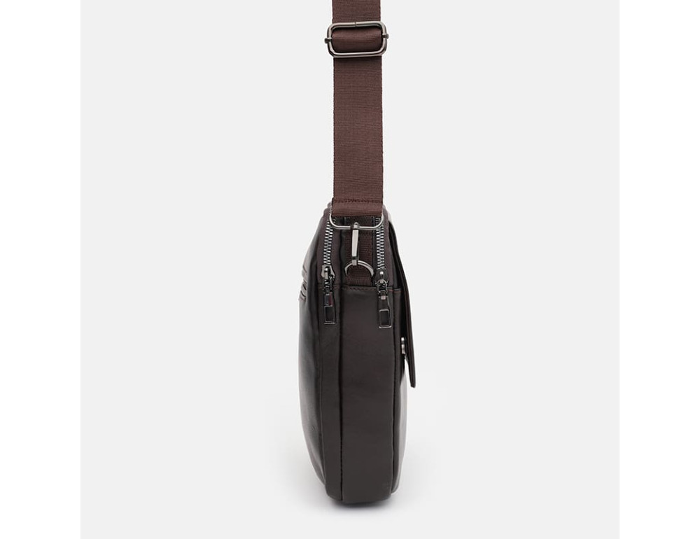 Чоловіча шкіряна барсетка через плече Ricco Grande T1tr0044br-brown - Фотографія № 3