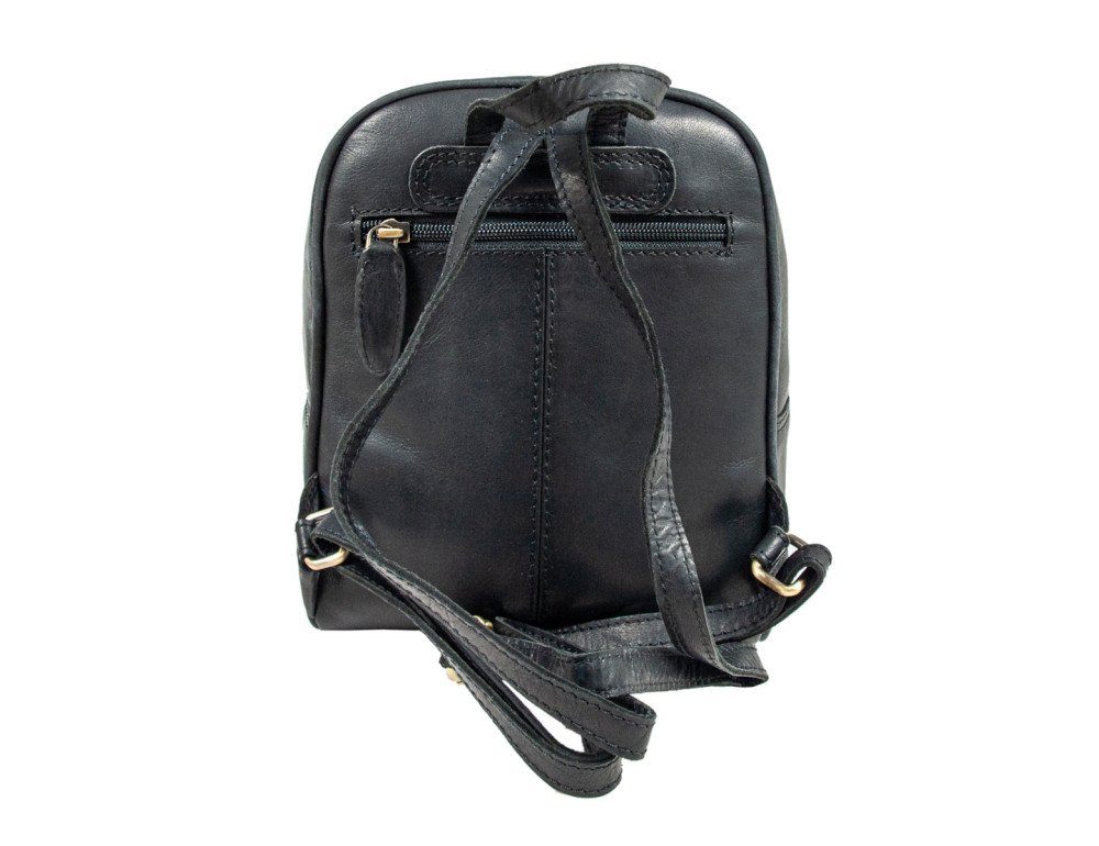 Женский кожаный мини-рюкзак Ashwood T87 Black - Фото № 4