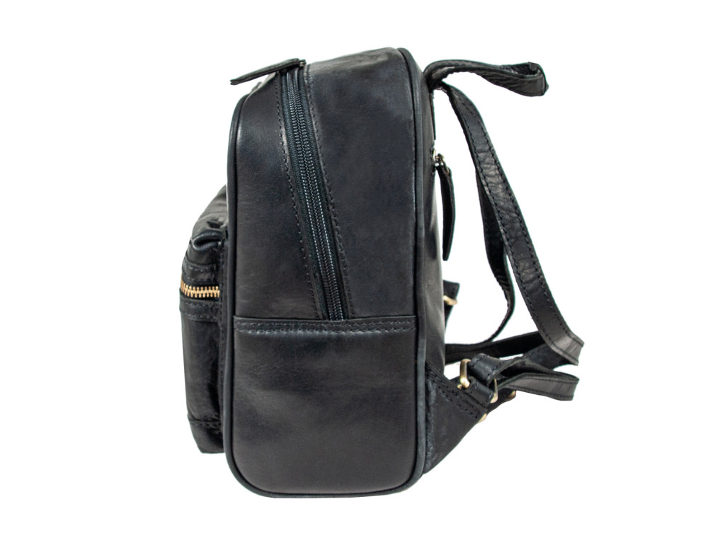 Женский кожаный мини-рюкзак Ashwood T87 Black - Фото № 5
