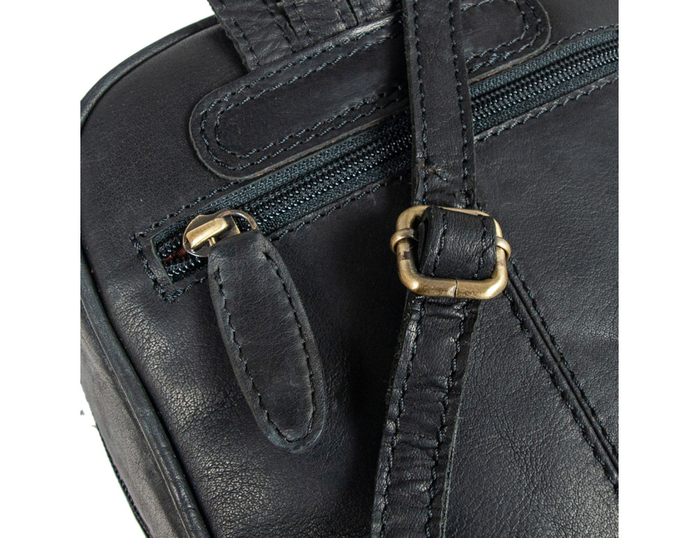 Женский кожаный мини-рюкзак Ashwood T87 Black - Фото № 8