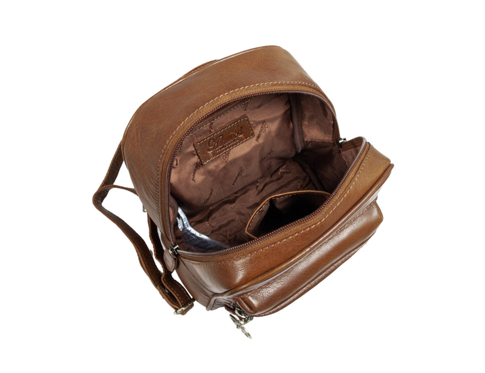 Женский мини-рюкзак из натуральной кожи Ashwood T87 HONEY - Фотографія № 9