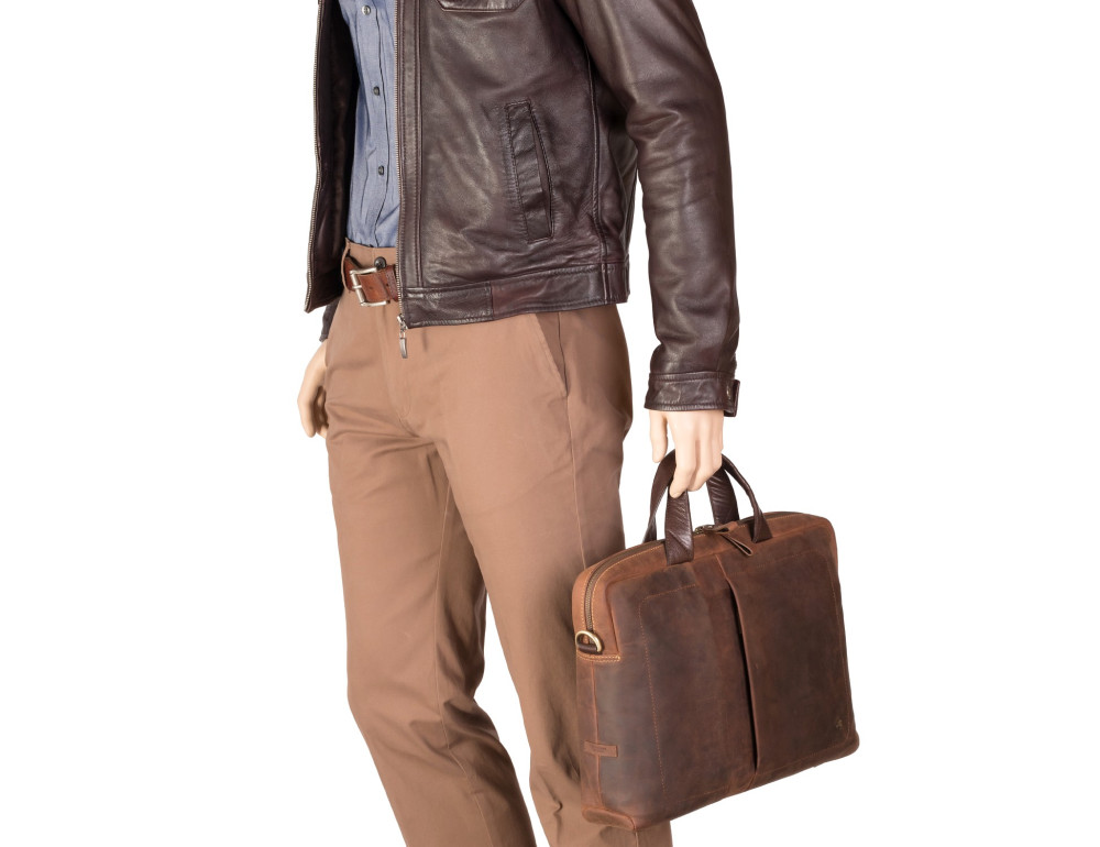 Коричнева вінтажна сумка під MacBook Visconti TC76 TAN Octo 13 - Фотографія № 8