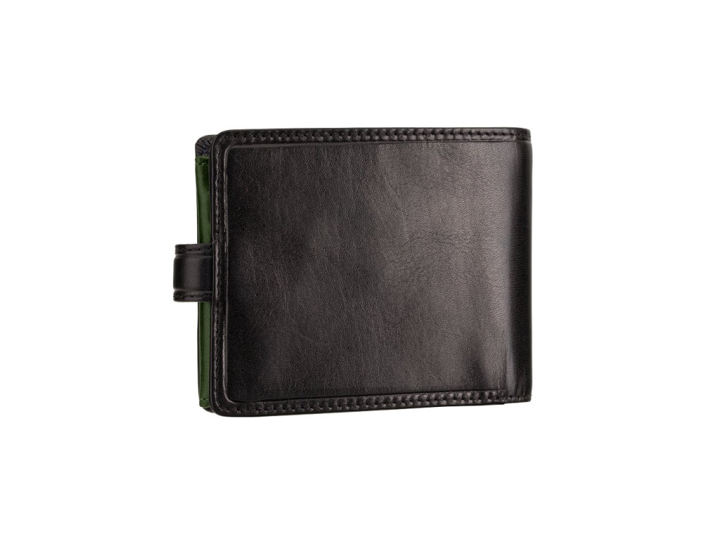 Кошелек мужской чёрный с зелёным Visconti TR35 BLK/GRN Atlantis c RFID (Black Green) - Фото № 3