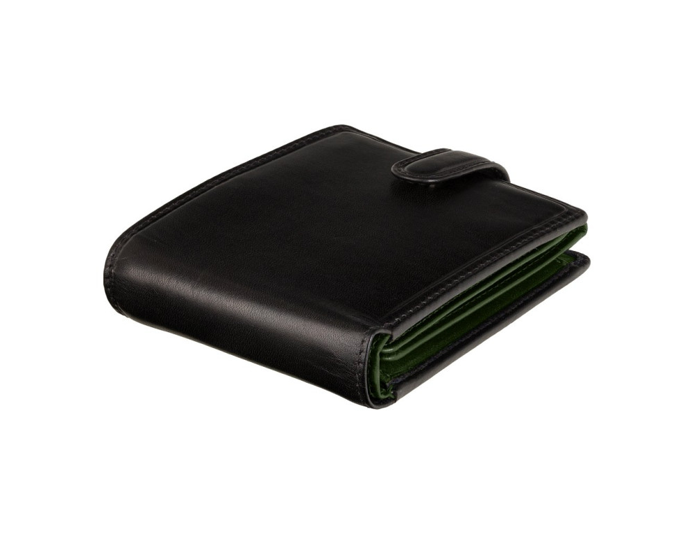 Кошелек мужской чёрный с зелёным Visconti TR35 BLK/GRN Atlantis c RFID (Black Green) - Фото № 4