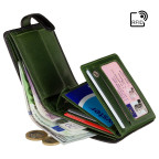 Кошелек мужской чёрный с зелёным Visconti TR35 BLK/GRN Atlantis c RFID (Black Green) - Фото № 104