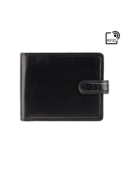 Мужской кожаный кошелек Visconti TR35 BLK/RED - Atlantis чёрный с красным