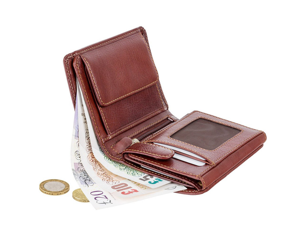 Коричневий гаманець чоловічий Visconti TSC44 TAN Lucca c RFID - Фотографія № 4