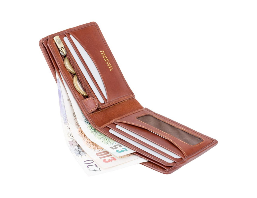 Коричневий гаманець чоловічий Visconti TSC46 TAN Francesca c RFID - Фотографія № 4