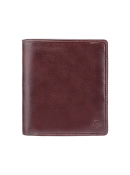 Тёмно-коричневый кожаный портмоне унисекс Visconti TSC49 BRN Matteo c RFID