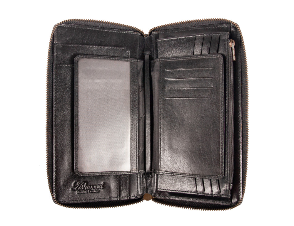 Шкіряний клатч Ashwood TW01 Black - Фотографія № 4