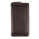Темно-коричневый кожаный клатч Ashwood TW01 BRN