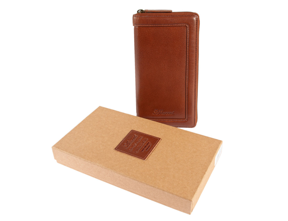 Світло-коричневий шкіряний клатч Ashwood TW01 Chestnut - Фотографія № 13