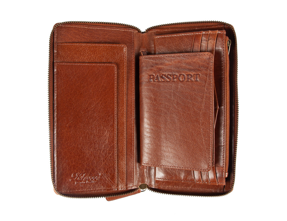 Світло-коричневий шкіряний клатч Ashwood TW01 Chestnut - Фотографія № 3