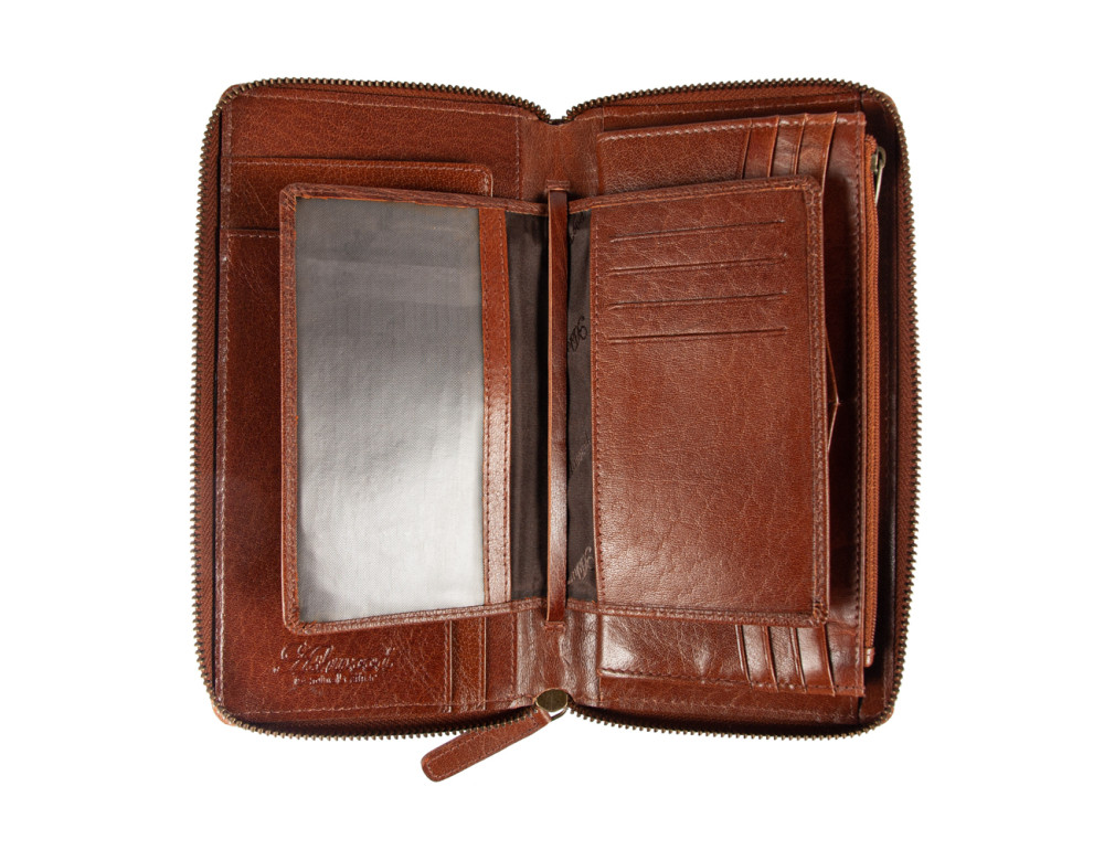 Світло-коричневий шкіряний клатч Ashwood TW01 Chestnut - Фотографія № 4