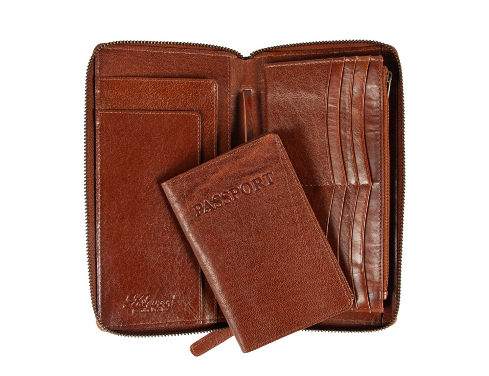 Світло-коричневий шкіряний клатч Ashwood TW01 Chestnut - Фотографія № 5