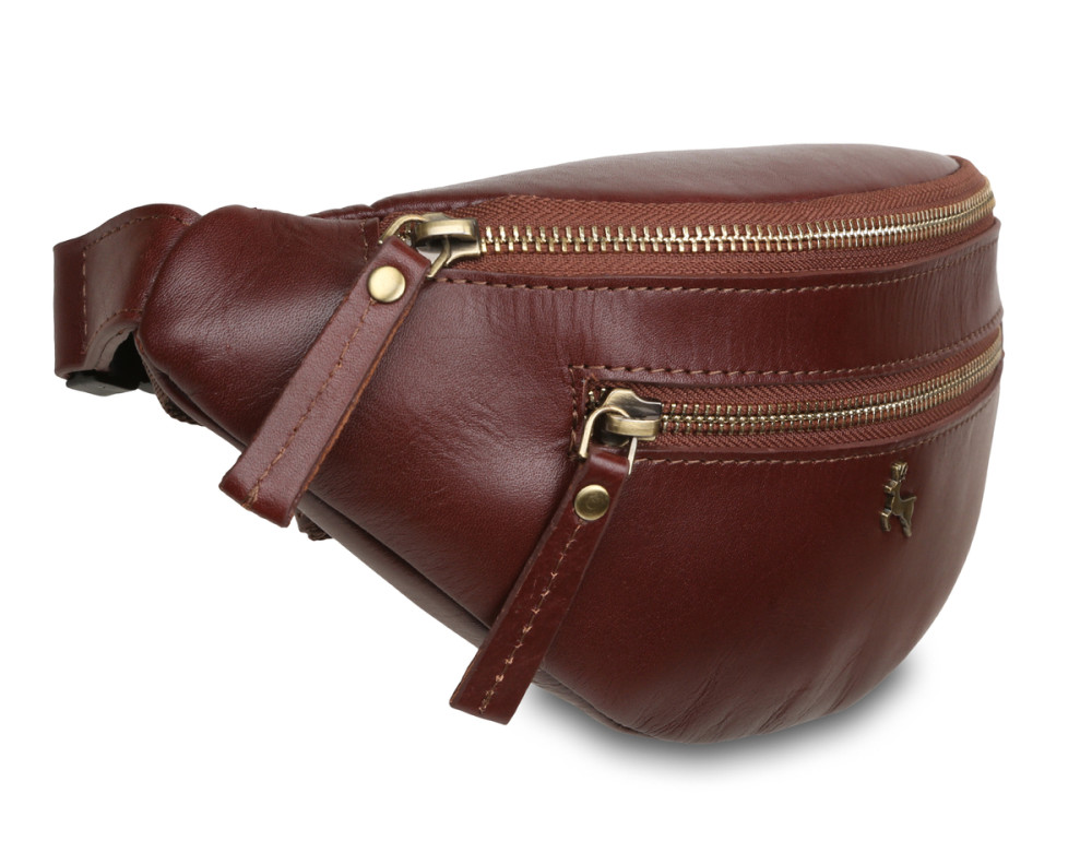 Коричнева шкіряна сумка на пояс Ashwood V32 Chestnut - Фотографія № 3