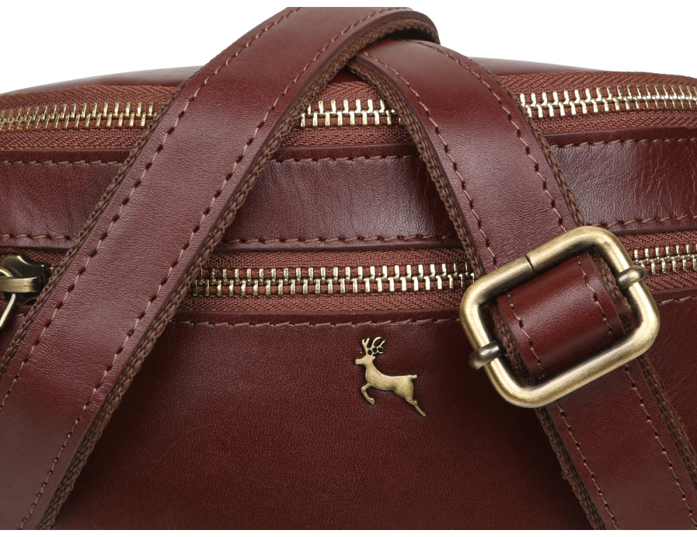Коричнева шкіряна сумка на пояс Ashwood V32 Chestnut - Фотографія № 5