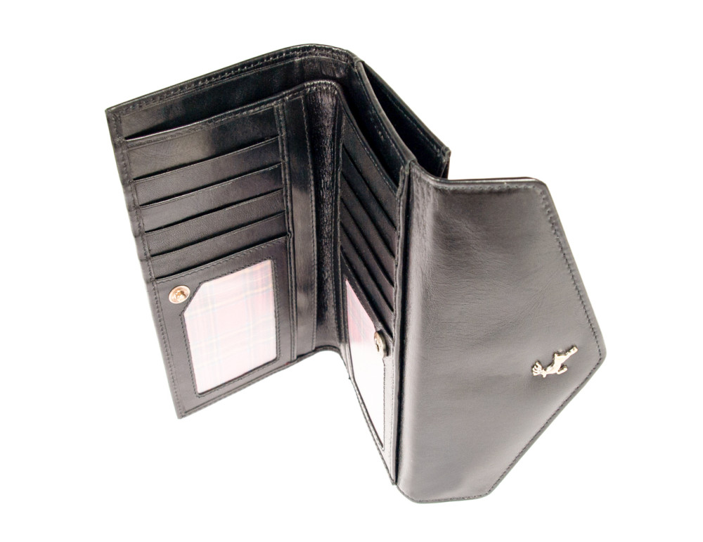 Стильный женский кошелёк из натуральной кожи Ashwood V63 Black - Фото № 6