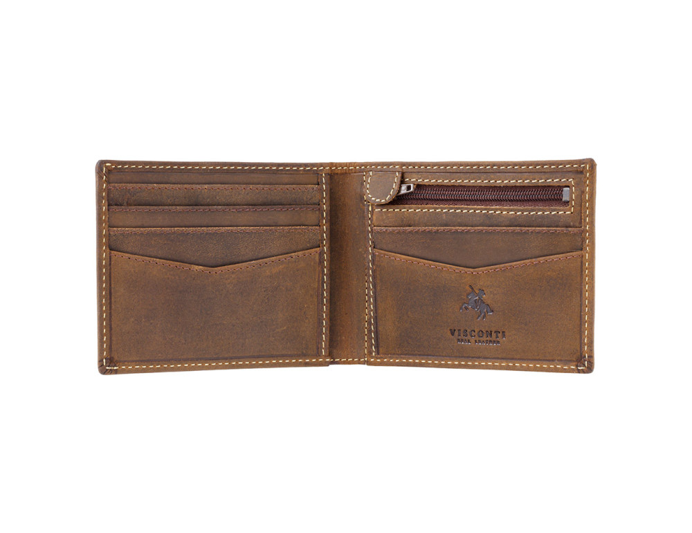 Винтажный кошелек Visconti VSL20 OIL TAN Slim RFID (oil-tan) коричневый  - Фото № 2