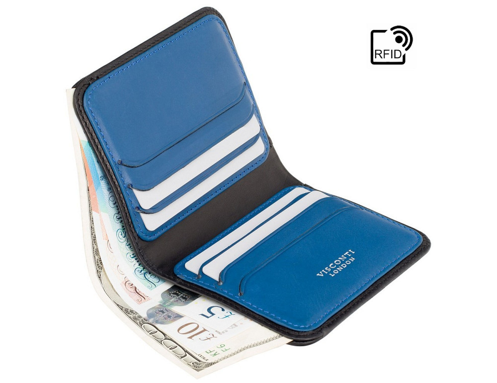 Гаманець чоловічий Visconti VSL34 Lank c RFID (Black-Cobalt) - Фотографія № 4