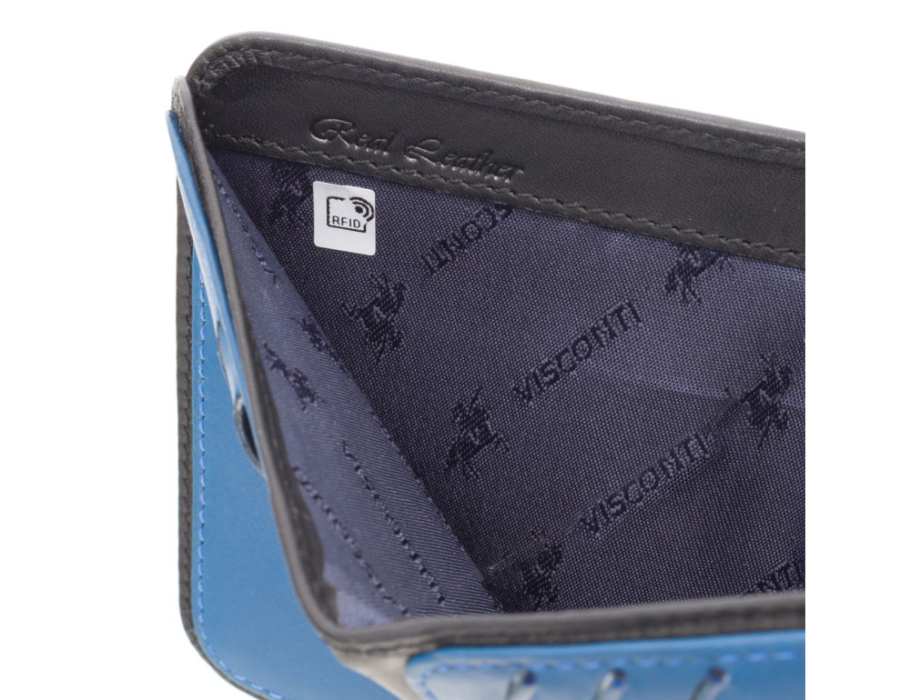 Гаманець чоловічий Visconti VSL34 Lank c RFID (Black-Cobalt) - Фотографія № 5