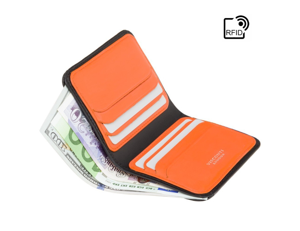 Гаманець чоловічий Visconti VSL34 Lank c RFID (Black-Orange) - Фотографія № 5
