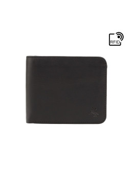 Стильний чоловічий шкіряний портмоне Visconti VSL35 BK/CB Trim c RFID (Black-Cobalt)