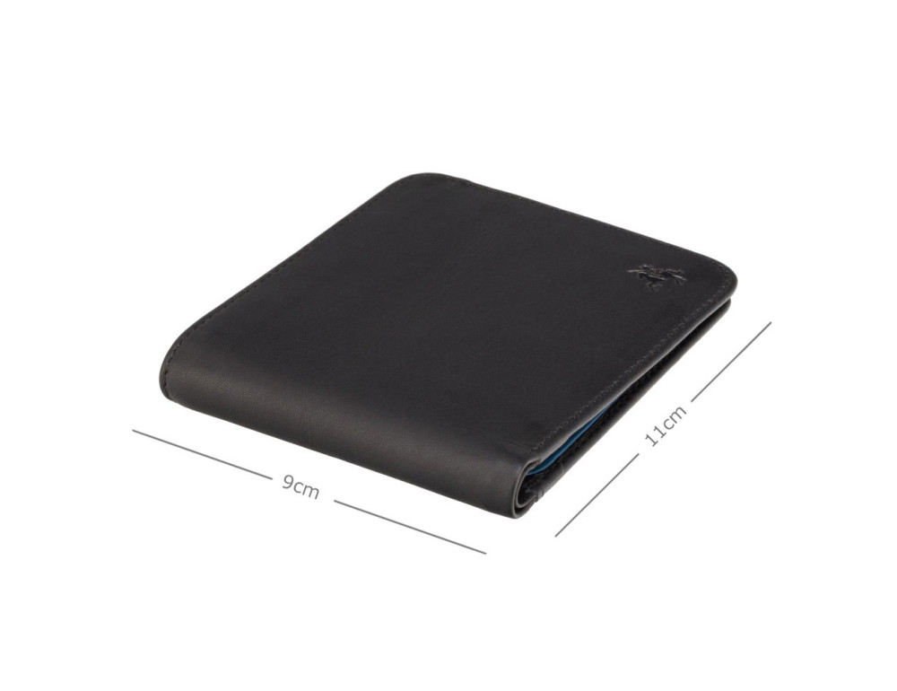 Стильний чоловічий шкіряний портмоне Visconti VSL35 BK/CB Trim c RFID (Black-Cobalt) - Фотографія № 4