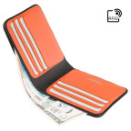Чорний шкіряний портмоне для чоловіків Visconti VS L35 BK/ORTrim c RFID (Black-Orange) - Фотографія № 103
