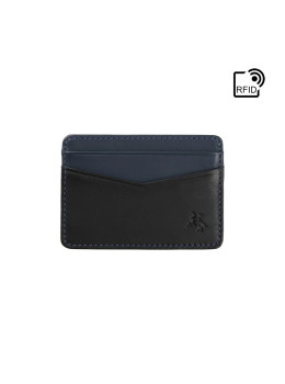 Маленький кожаный картхолдер Visconti VSL40 BLK ST BLUE Axe