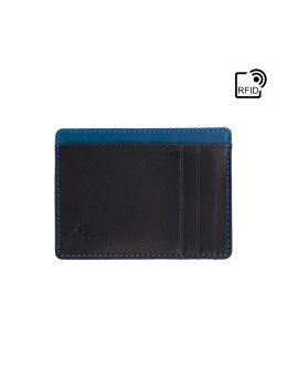 Картхолдер кожаный Visconti VSL58 (Black/Cobalt)
