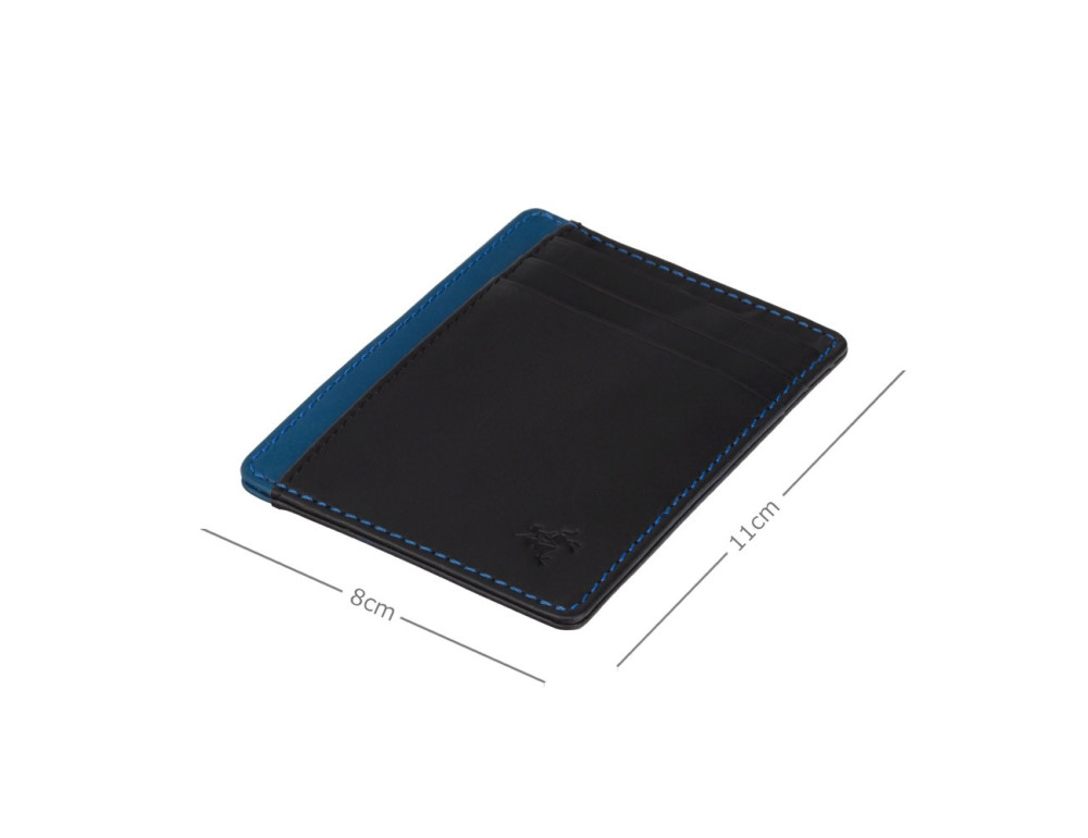 Картхолдер кожаный Visconti VSL58 (Black/Cobalt) - Фото № 3