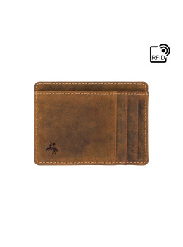 Коричневый кожаный картхолдер Visconti VSL58 OIL TAN Stealth