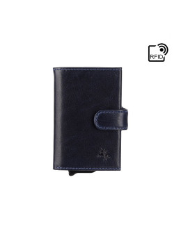 Синий кожаный кошелёк картхолдер Visconti VSL59 BLUE Fireblade (Blue)