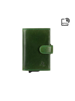 Зелёный кожаный кошелёк картхолдер Visconti VSL59 GREEN Fireblade (Green)