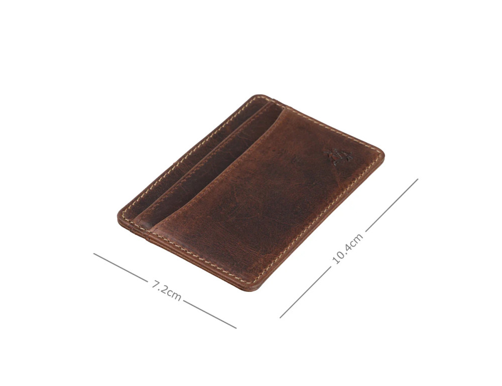 Шкіряний картхолдер Visconti VT90 Carlo Chestnut Brown з RFID-захистом - Фотографія № 3