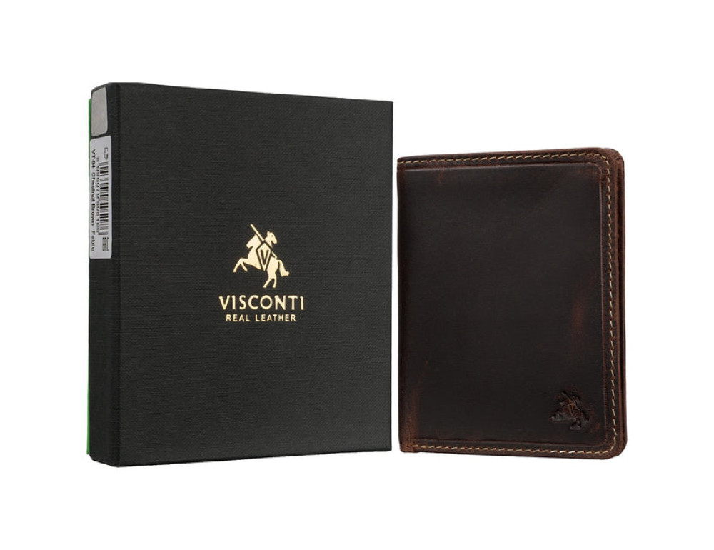 Невеликий шкіряний гаманець Visconti VT94 Fabio Chestnut Brown з RFID-захистом - Фотографія № 6