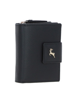 Чёрный женский кошелёк на кнопке Ashwood X30 (Black)