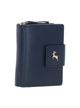 Тёмно-синий женский кошелёк из фактурной кожи Ashwood X30 (Navy)