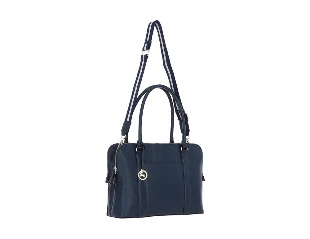 Жіноча шкіряна сумка для ноутбука до 15,3 дюймів Ashwood X39 (Navy) - Фотографія № 2
