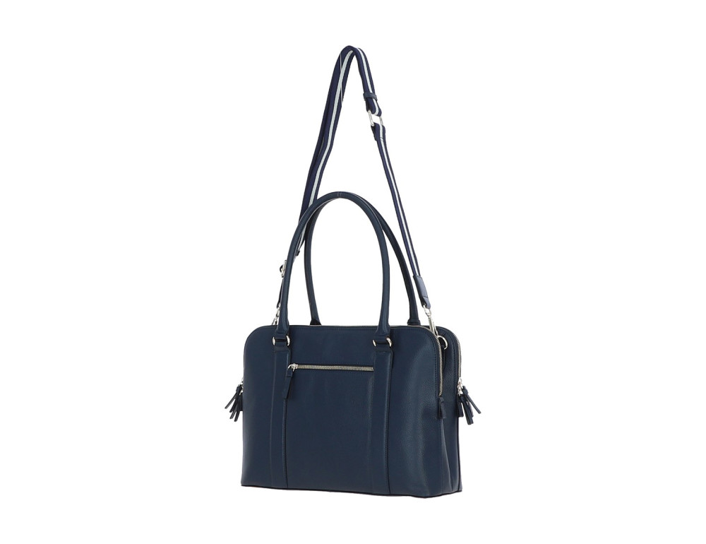 Жіноча шкіряна сумка для ноутбука до 15,3 дюймів Ashwood X39 (Navy) - Фотографія № 3