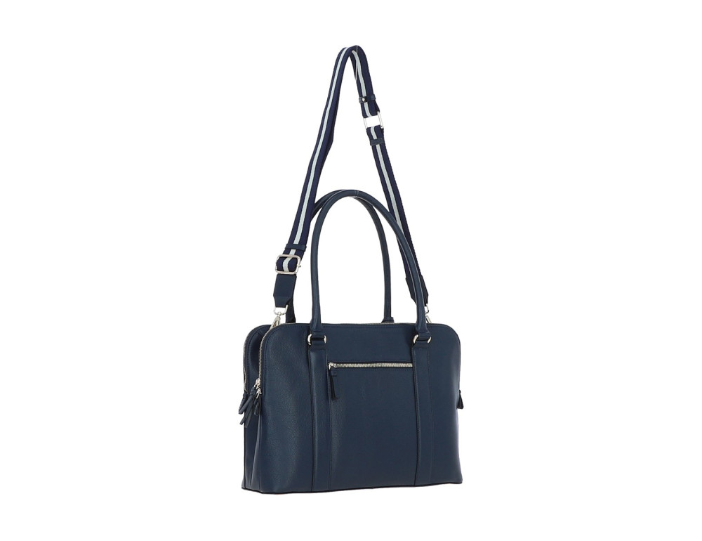 Жіноча шкіряна сумка для ноутбука до 15,3 дюймів Ashwood X39 (Navy) - Фотографія № 5