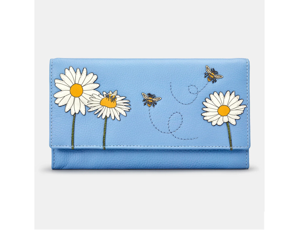 Женский кожаный кошелек Yoshi Y1030 Hodson (Bee Happy Blue) - Фото № 1